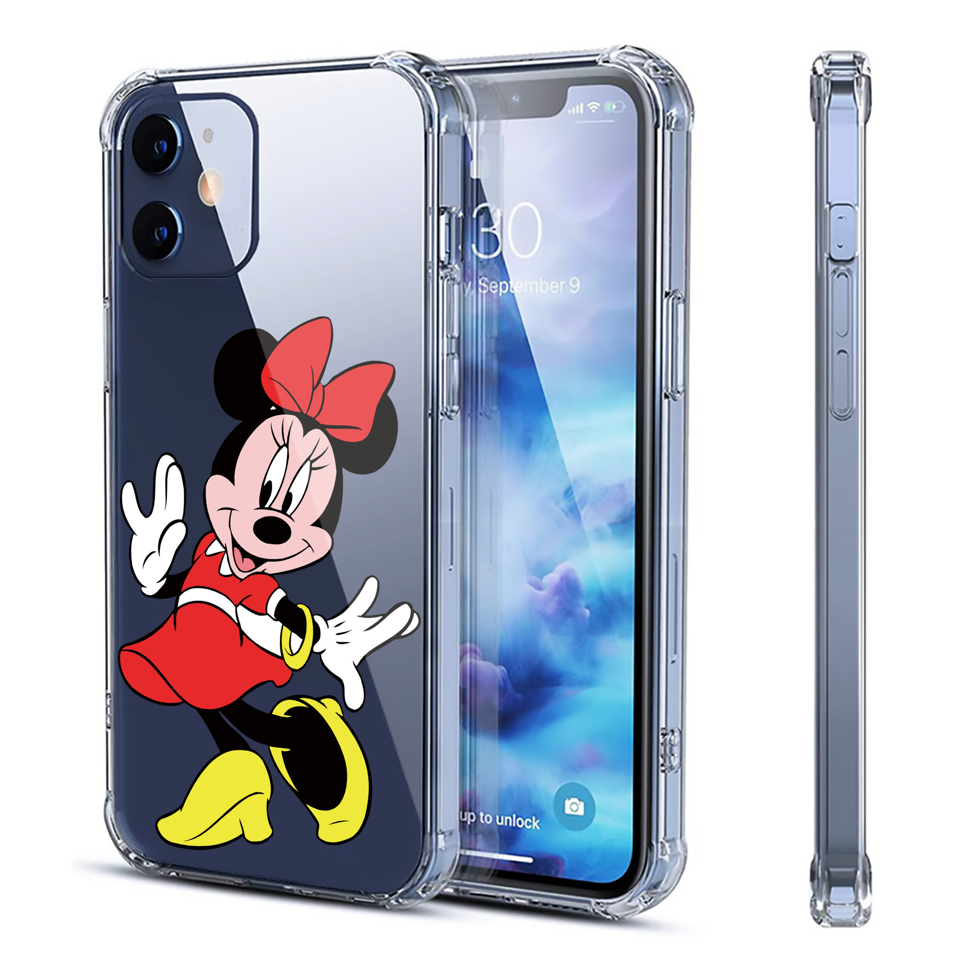 （画像用） ミッキーマウス Mickey Mouse 【iPhone 12シリーズ対応】透明スマホケース（クリアソフトケース）